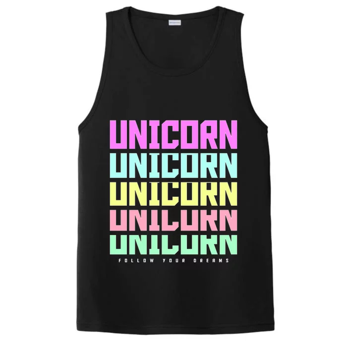 Unicorn Repeat Follow Your Dream Performance Tank