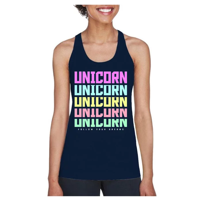 Unicorn Repeat Follow Your Dream Women's Racerback Tank