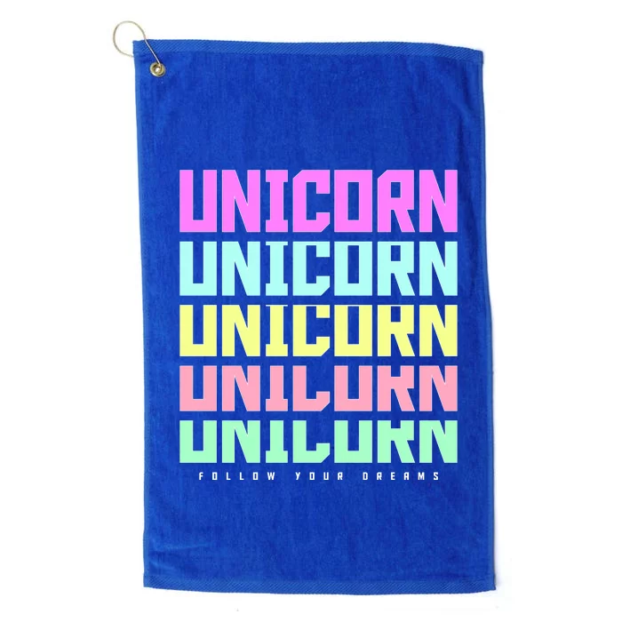 Unicorn Repeat Follow Your Dream Platinum Collection Golf Towel