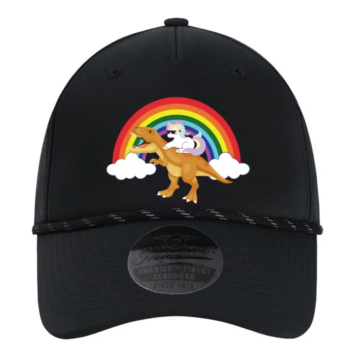 Unicorns Rainbow Funny Gift Unicorn Riding T Rex Dinosaur Cute Gift Performance The Dyno Cap