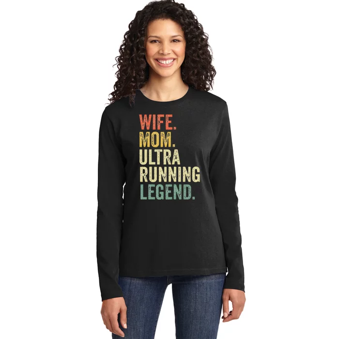 Ultra Runner Gifts Women Wife Mom Vintage Trail Running Ladies Long Sleeve Shirt