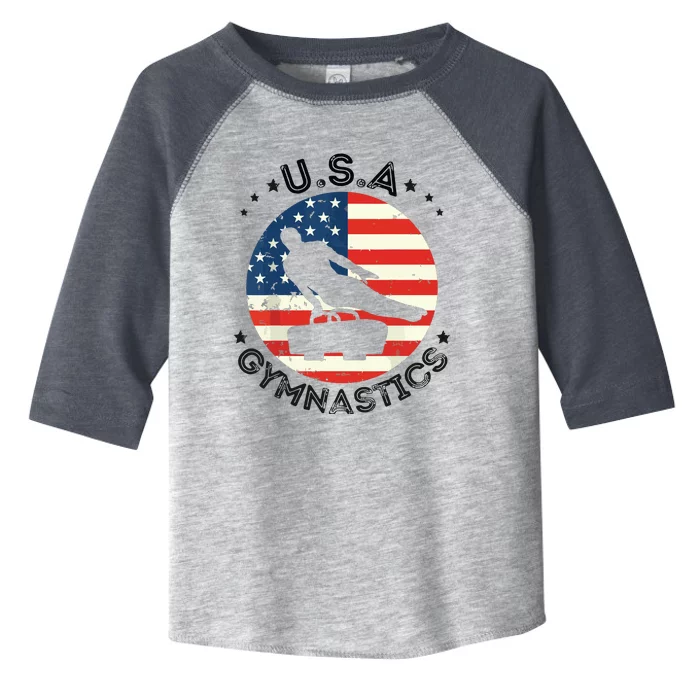 USA Retro Gymnastics Team Vintage Support USA Men Gymnastics Toddler Fine Jersey T-Shirt