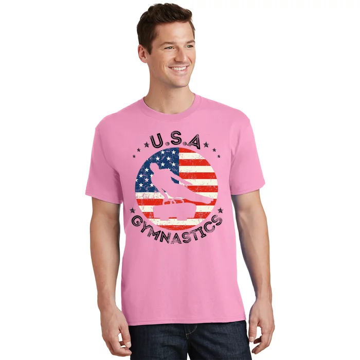 Usa Retro Gymnastics Team Vintage Support Usa Gymnastics T-Shirt