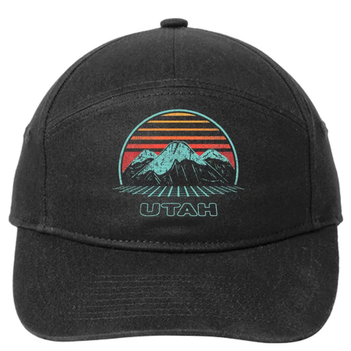 Utah Retro Mountain Hiking 80s Style 7-Panel Snapback Hat