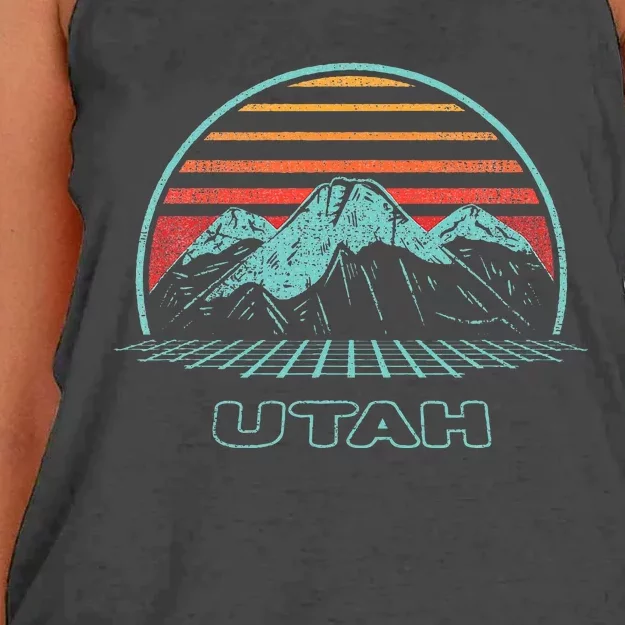 Utah Retro Mountain Hiking 80s Style Women's Knotted Racerback Tank