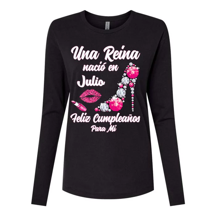 Una Reina Nacio En Julio Cumpleanos Camisa Best July Womens Cotton Relaxed Long Sleeve T-Shirt