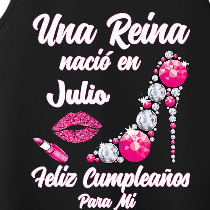 Una Reina Nacio En Julio Cumpleanos Camisa Best July Performance Tank