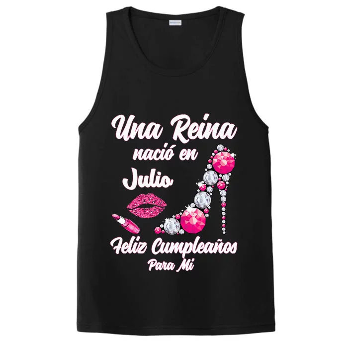 Una Reina Nacio En Julio Cumpleanos Camisa Best July Performance Tank