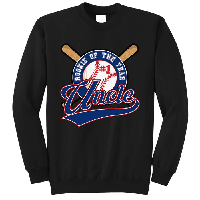 Uncle Rookie of Year 1st Birthday Baseball Theme Matching Tall Sweatshirt