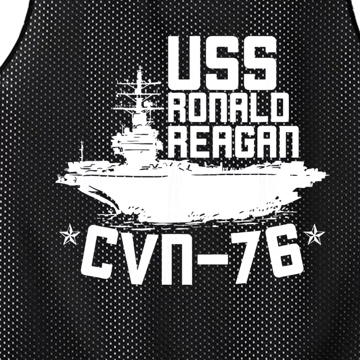 Uss Ronald Regan Cvn76 Aircraft Carrier For A Veteran Mesh Reversible Basketball Jersey Tank