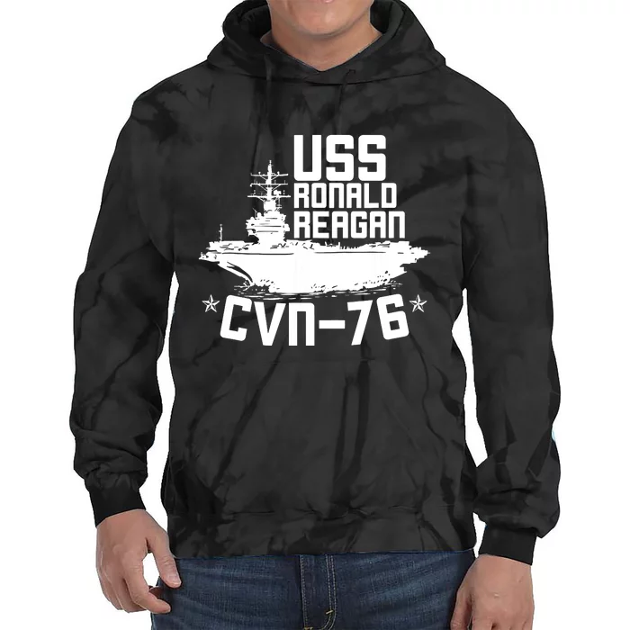 Uss Ronald Regan Cvn76 Aircraft Carrier For A Veteran Tie Dye Hoodie