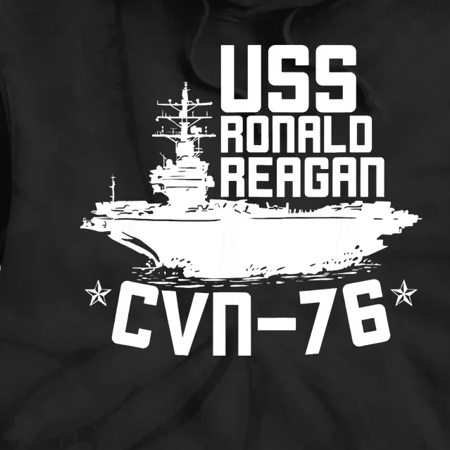 Uss Ronald Regan Cvn76 Aircraft Carrier For A Veteran Tie Dye Hoodie