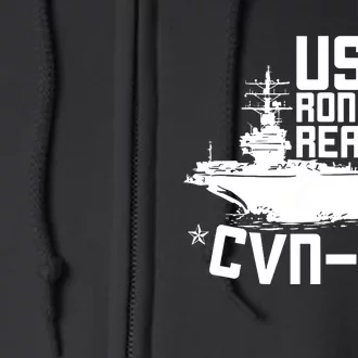 Uss Ronald Regan Cvn76 Aircraft Carrier For A Veteran Full Zip Hoodie