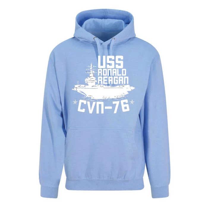 Uss Ronald Regan Cvn76 Aircraft Carrier For A Veteran Unisex Surf Hoodie