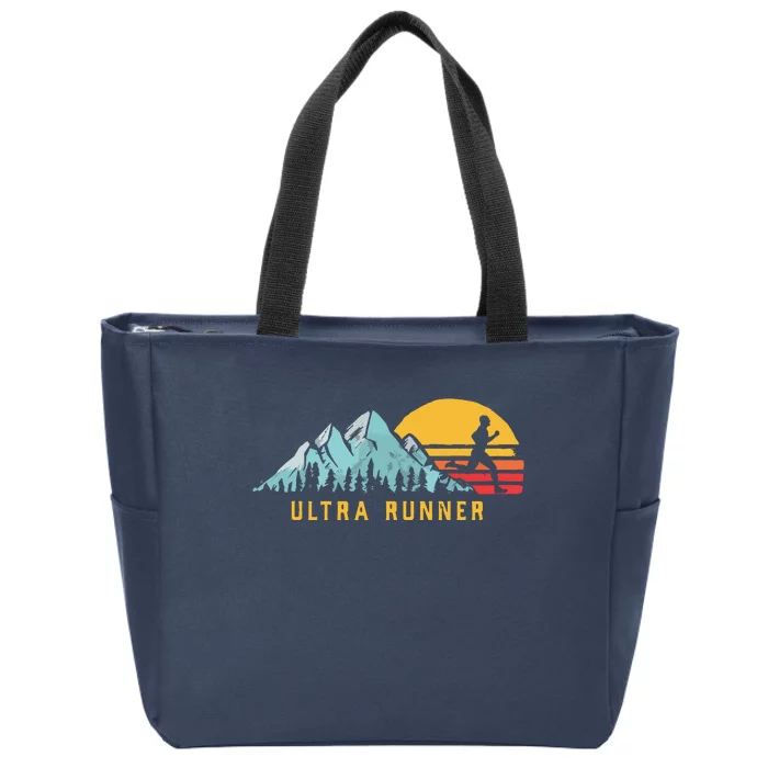 Ultra Runner Retro Style Vintage UltraMarathon Zip Tote Bag