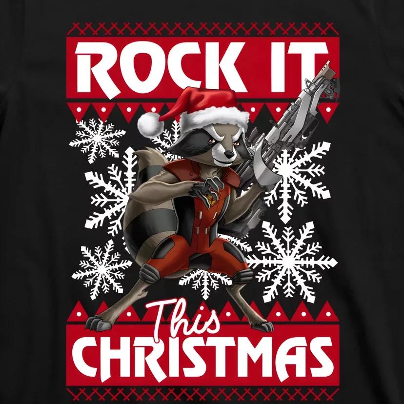 Ugly Rocket Raccoon Lover Holiday Season Christmas T-Shirt