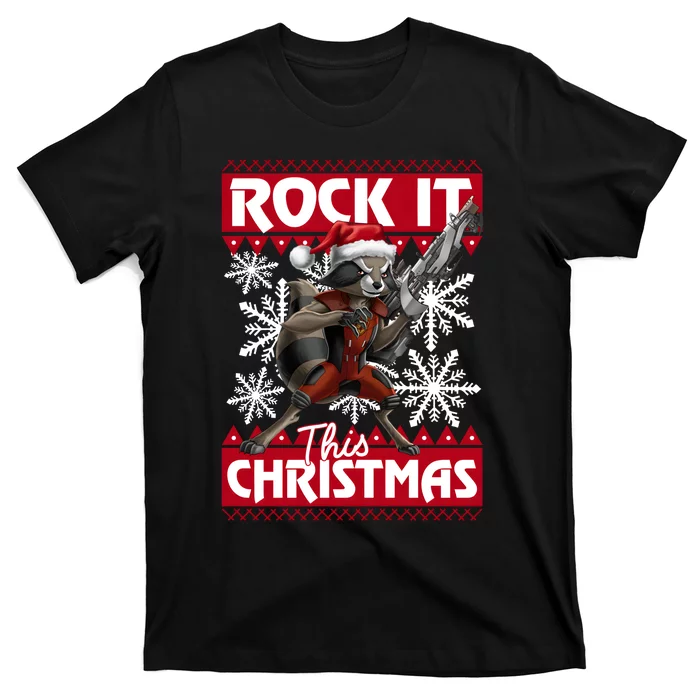 Ugly Rocket Raccoon Lover Holiday Season Christmas T-Shirt