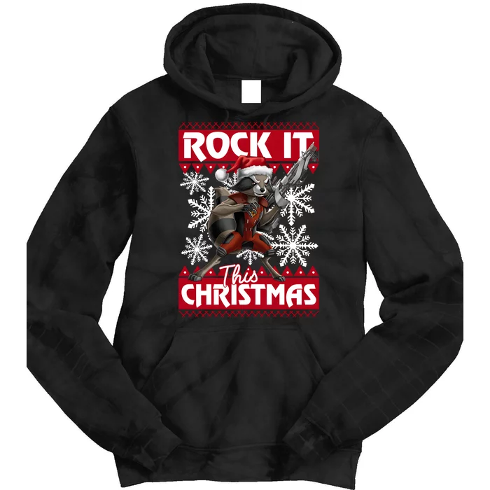 Ugly Rocket Raccoon Lover Holiday Season Christmas Tie Dye Hoodie