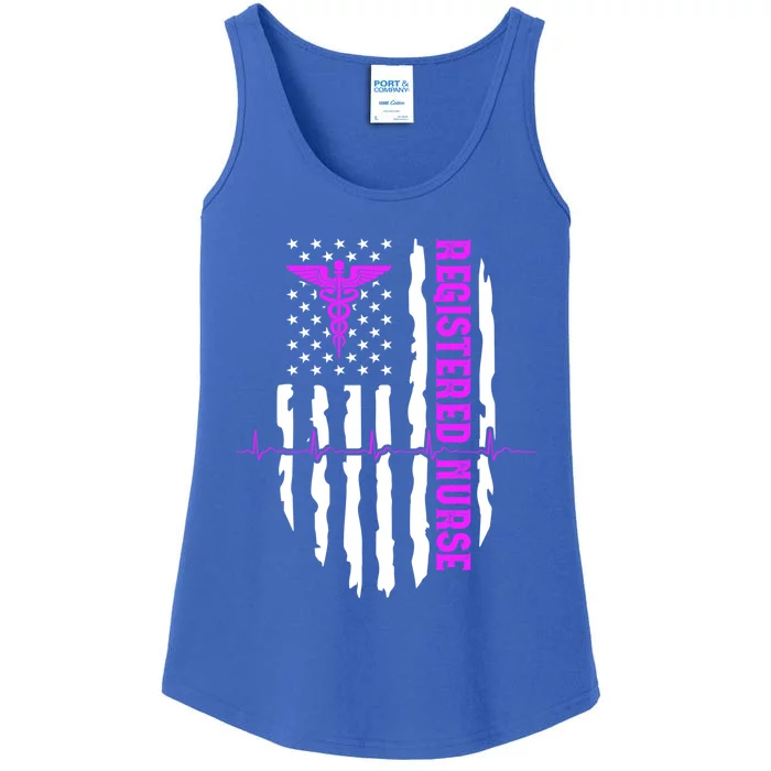 Usa Rn Registered Nurse American Flag Patriotic Gift Ladies Essential Tank