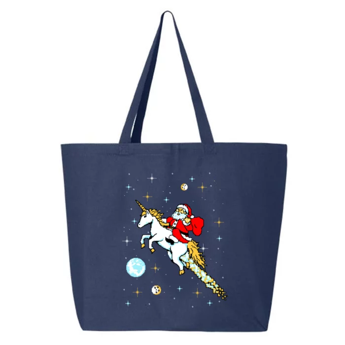 Unicorn Riding Space Pixel Santa Christmas Gift 25L Jumbo Tote