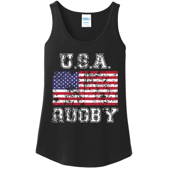 USA Rugby Shirts For Men Women Kids American Flag Ladies Essential Tank