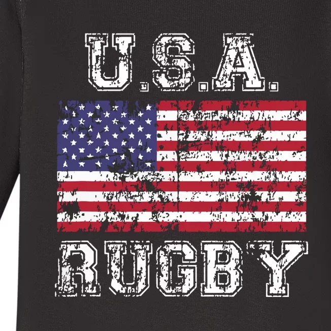 USA Rugby Shirts For Men Women Kids American Flag Baby Long Sleeve Bodysuit