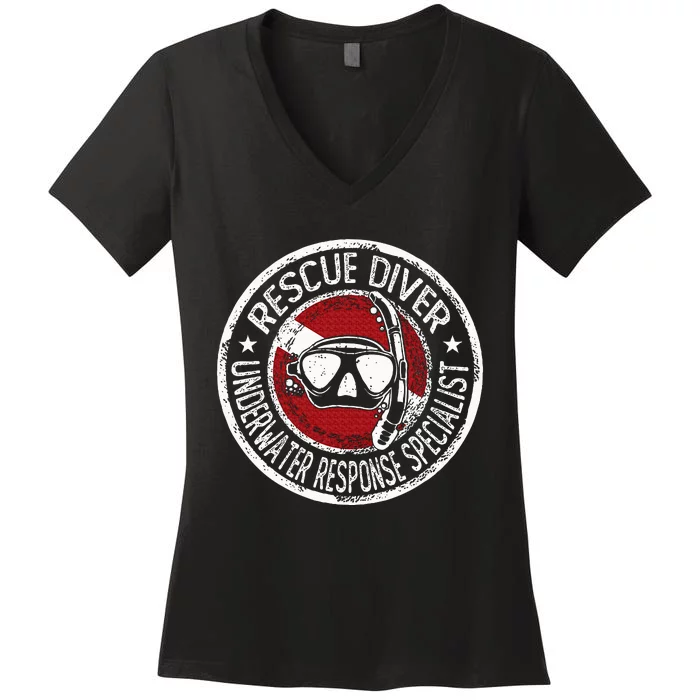 Underwater Response Sprcialist Under Water Rescue Diver Women's V-Neck T-Shirt