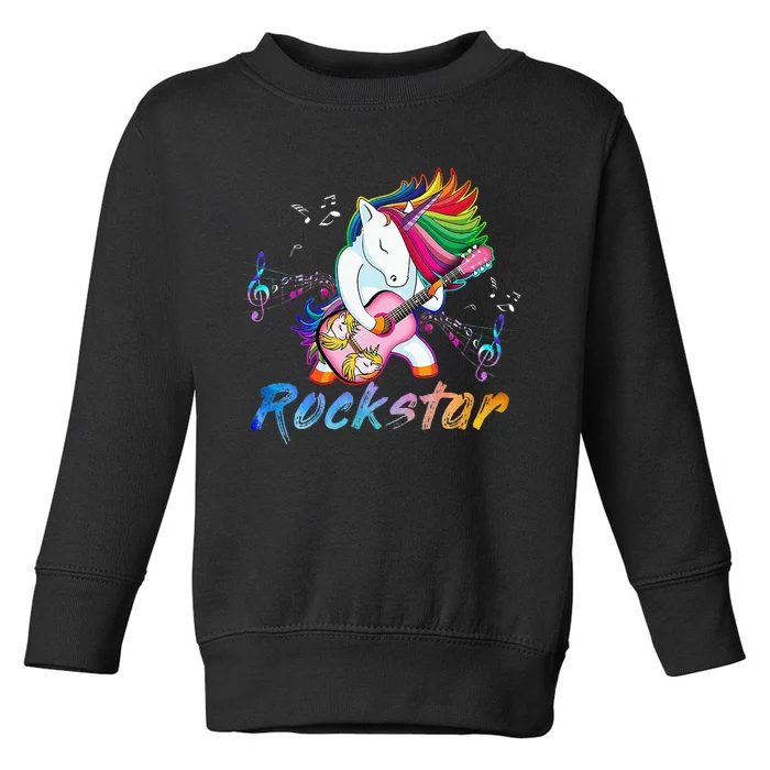 Unicorn Rock Star Guitar Rockin Music Singer Tee Toddler Sweatshirt