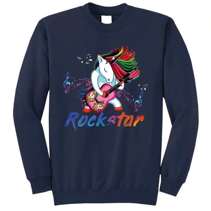 Unicorn Rock Star Guitar Rockin Music Singer Tee Tall Sweatshirt