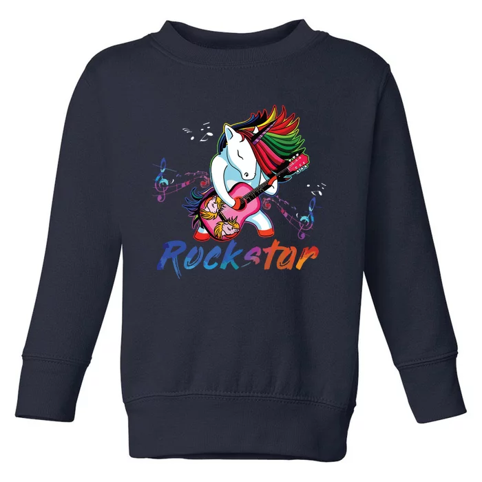 Unicorn Rock Star Guitar Rockin Music Singer Tee Toddler Sweatshirt