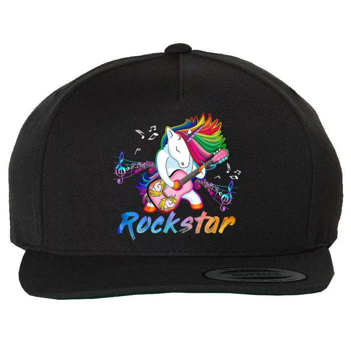 Unicorn Rock Star Guitar Rockin Music Singer Wool Snapback Cap