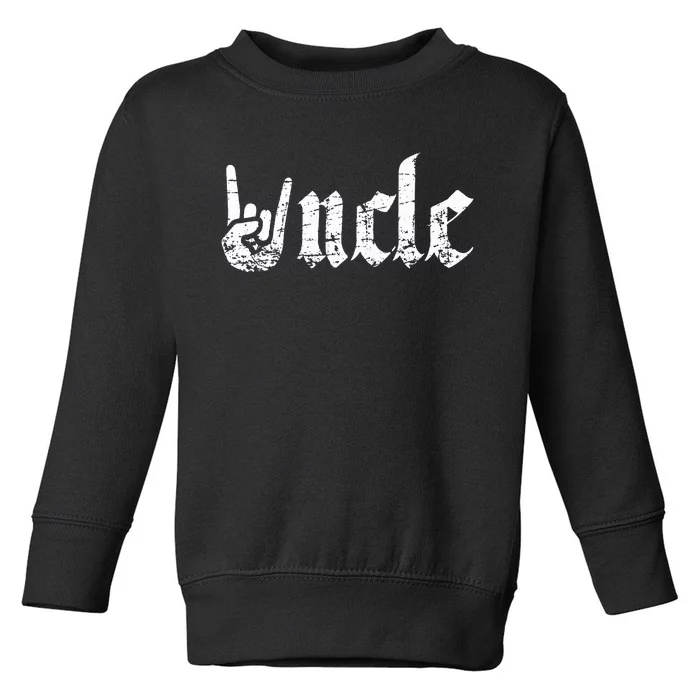 Uncle Rock Symbol Funny Uncle Gift Light Toddler Sweatshirt