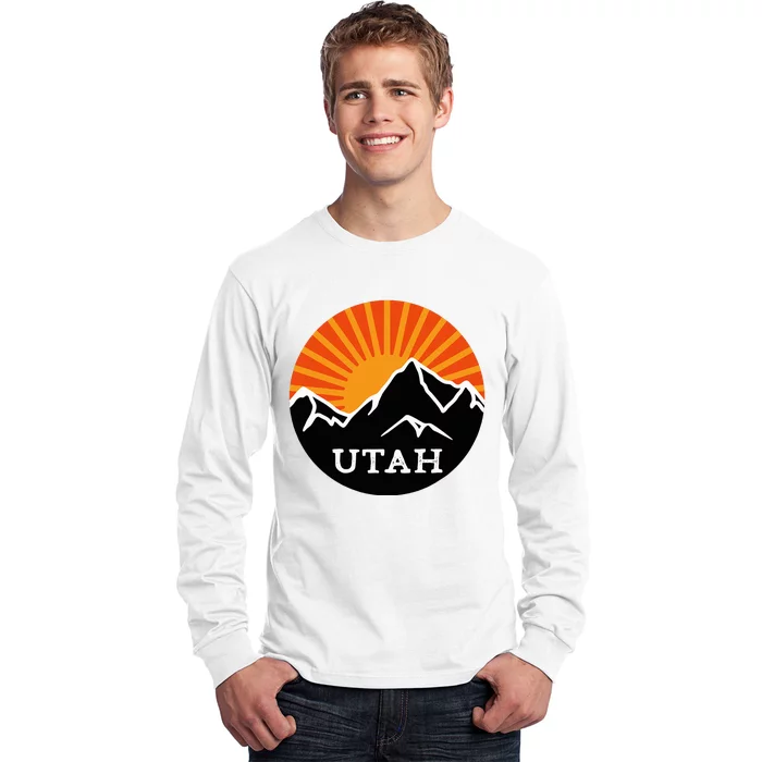 Utah Retro Sunset Mountains Vintage Sun Souvenir Memorabilia Long Sleeve Shirt