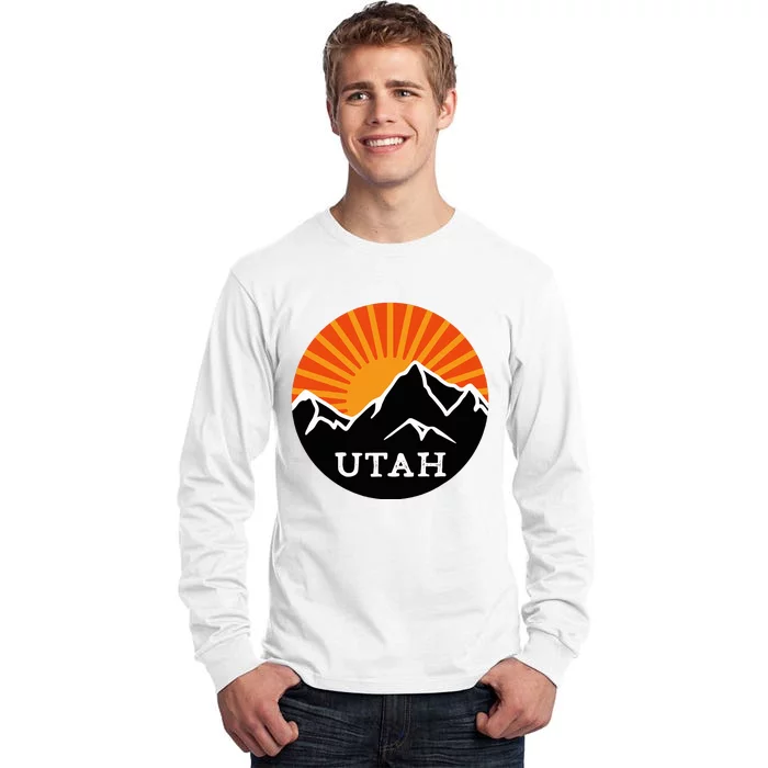 Utah Retro Sunset Mountains Vintage Sun Souvenir Memorabilia Tall Long Sleeve T-Shirt