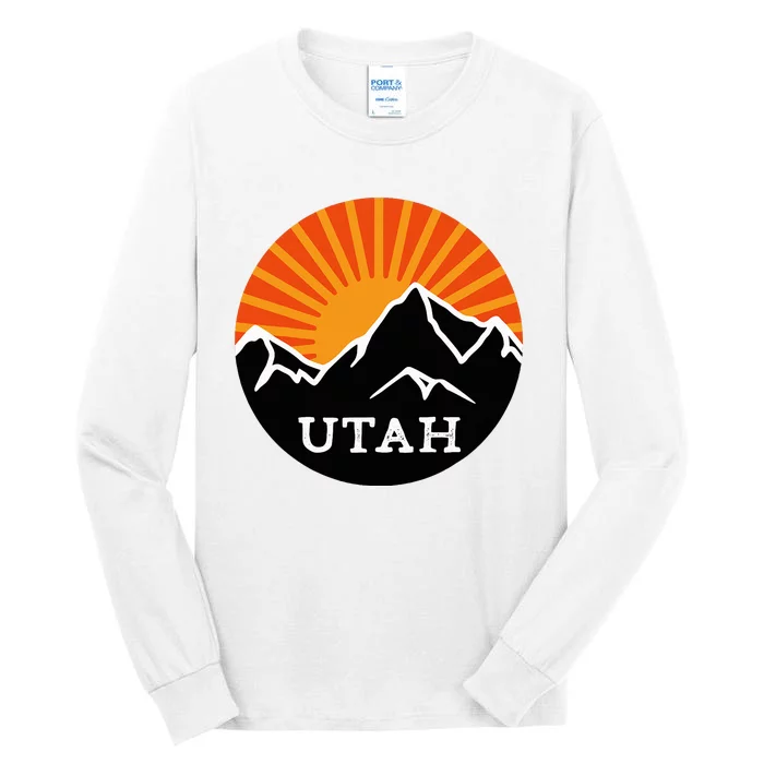 Utah Retro Sunset Mountains Vintage Sun Souvenir Memorabilia Tall Long Sleeve T-Shirt