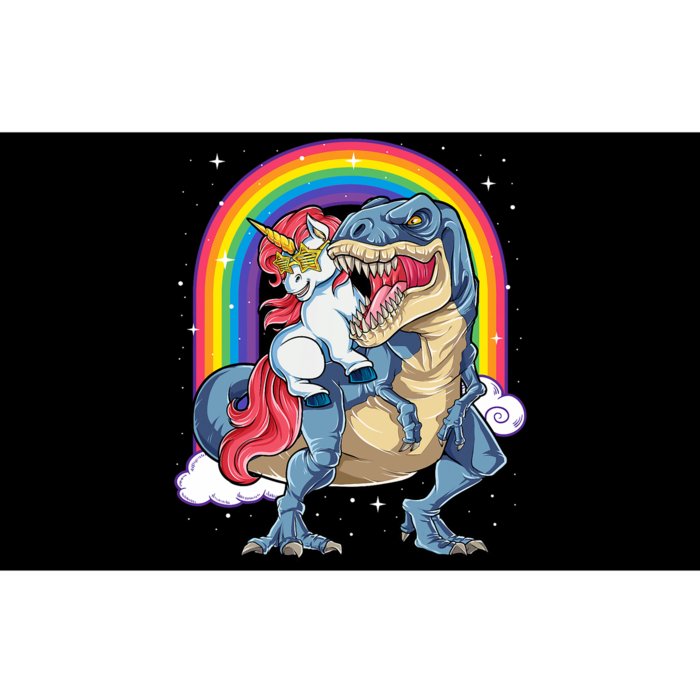 Unicorn Riding T Rex Dinosaur Rainbow Bumper Sticker