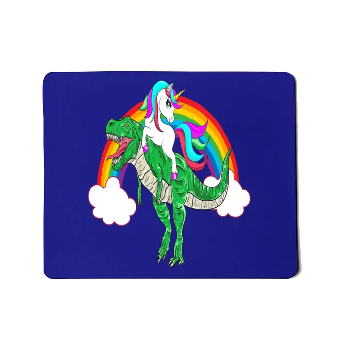 Unicorn Riding T Rex Dinosaur Gift Mousepad