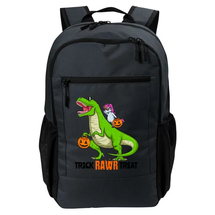 Unicorn Riding T Rex Dinosaur Halloween Trick Rawr Treat Gift Daily Commute Backpack