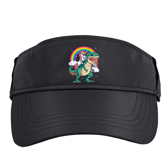 Unicorn Riding T Rex Dinosaur Girls Rainbow Adult Drive Performance Visor