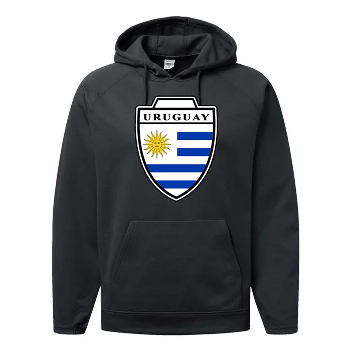 Uruguay Country Soccer Crest Performance Fleece Hoodie