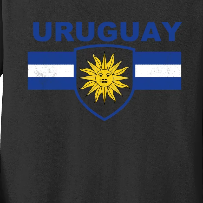 Uruguay shield style Kids Long Sleeve Shirt