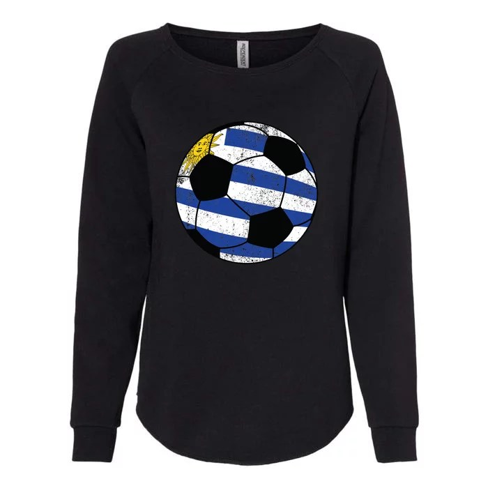 Uruguay soccer ball Womens California Wash Sweatshirt