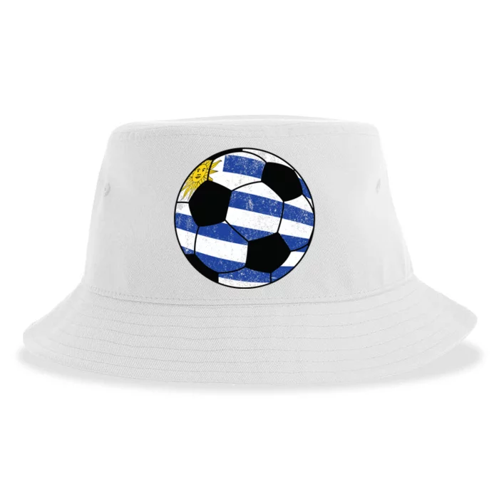 Uruguay soccer ball Sustainable Bucket Hat