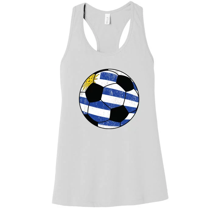 Uruguay soccer ball Women's Racerback Tank