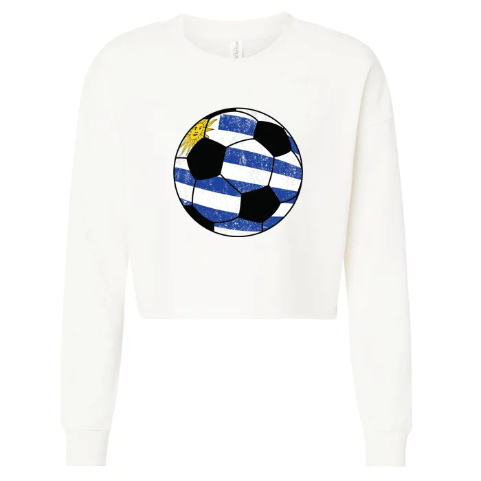 Uruguay soccer ball Cropped Pullover Crew