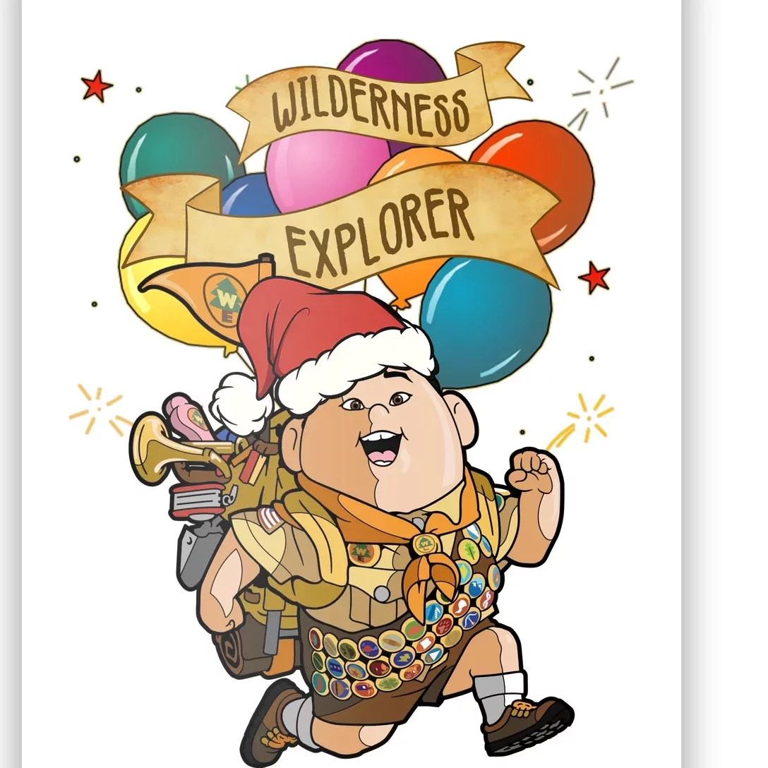 Up Russell Wilderness Explorer Balloons Merry Christmas Family Matching Poster