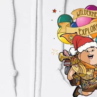 Up Russell Wilderness Explorer Balloons Merry Christmas Family Matching Full Zip Hoodie