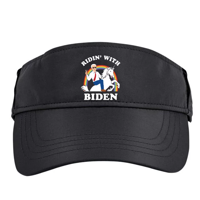 Unicorn Ridin With Biden Funny Joe Biden Adult Drive Performance Visor