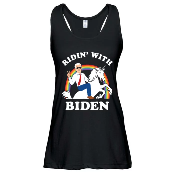 Unicorn Ridin With Biden Funny Joe Biden Ladies Essential Flowy Tank