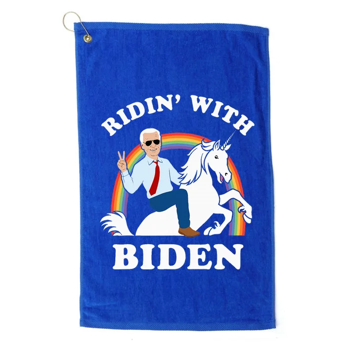 Unicorn Ridin With Biden Platinum Collection Golf Towel